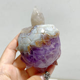 10 Pieces Amethyst Mixed Agate Turtle Carving