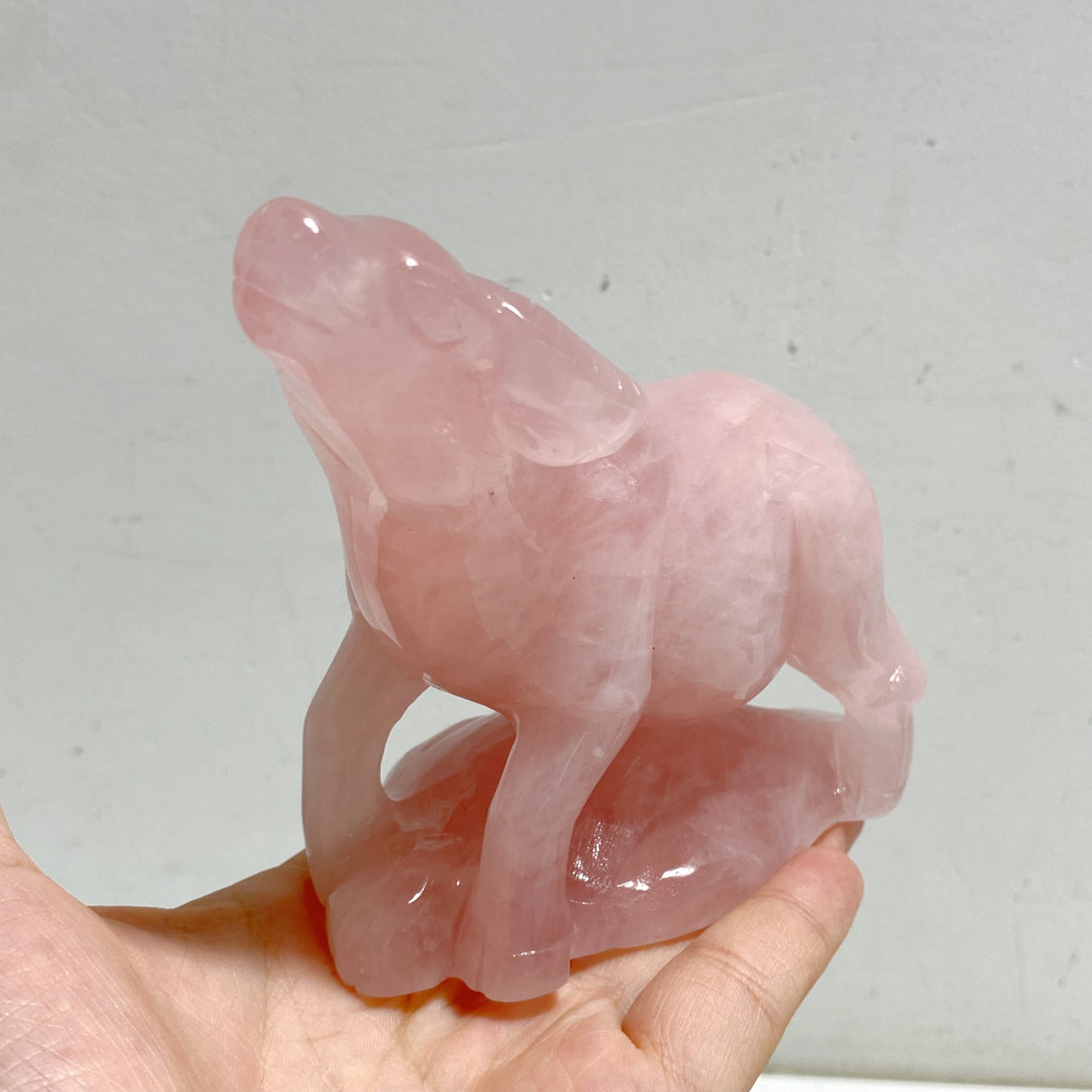 3 Pieces Rose Quartz Cattle Carving