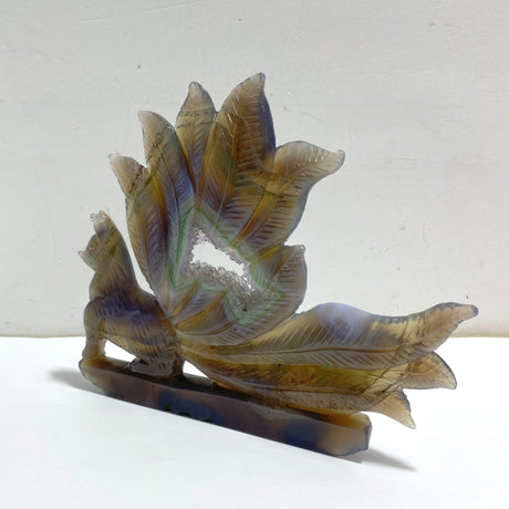 Geode Agate Druzy Nine-tailed Fox Carving #15