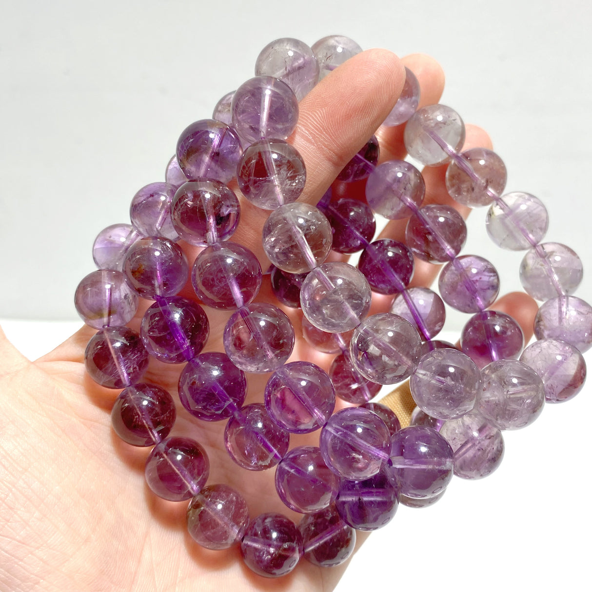 9 Pieces Light Color Amethyst Bracelets