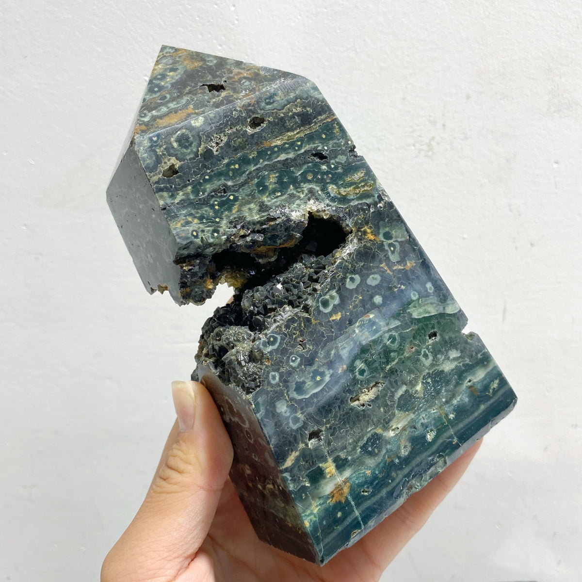 11 Pieces Sea Jasper Druzy Geode Four-sided Points