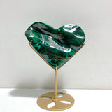 Unique Malachite Heart With Stand