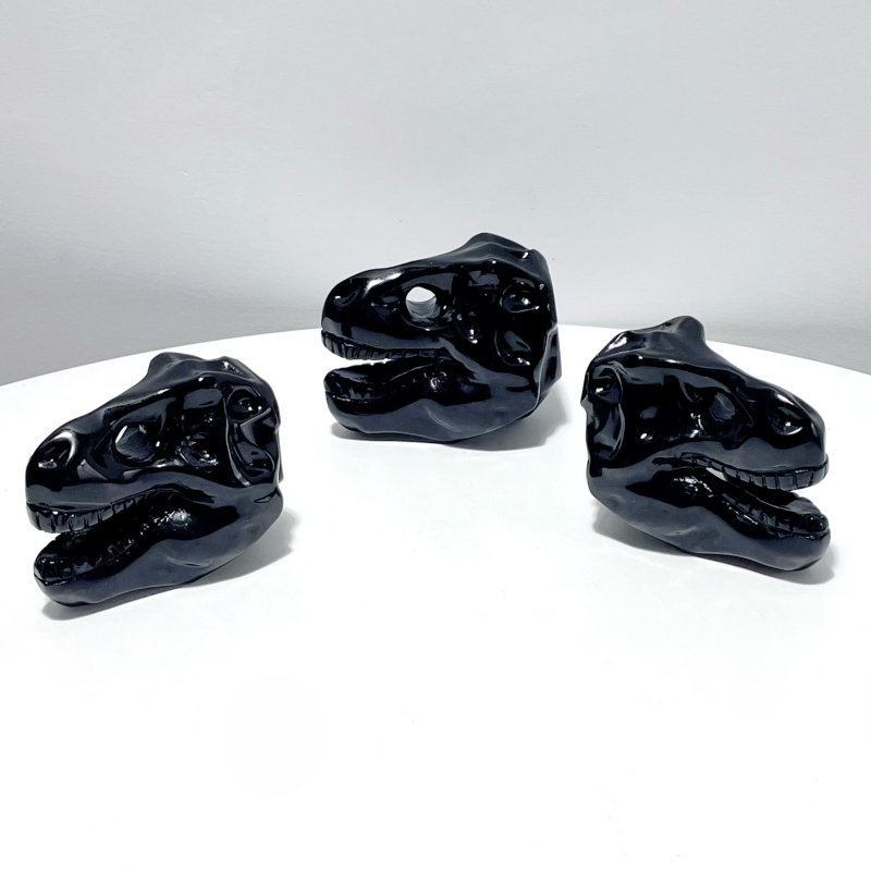 Dinosaur Skull Carving Wholesale Obsidian Larvikite - Wholesale Crystals