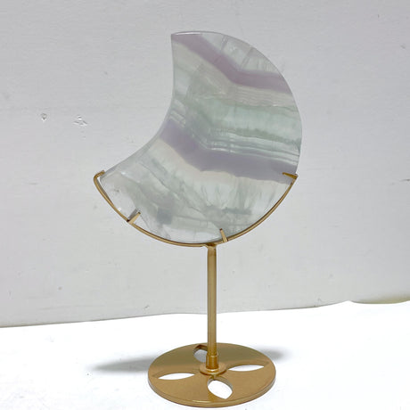 5 Pieces Fluorite Moon Carving With Stand