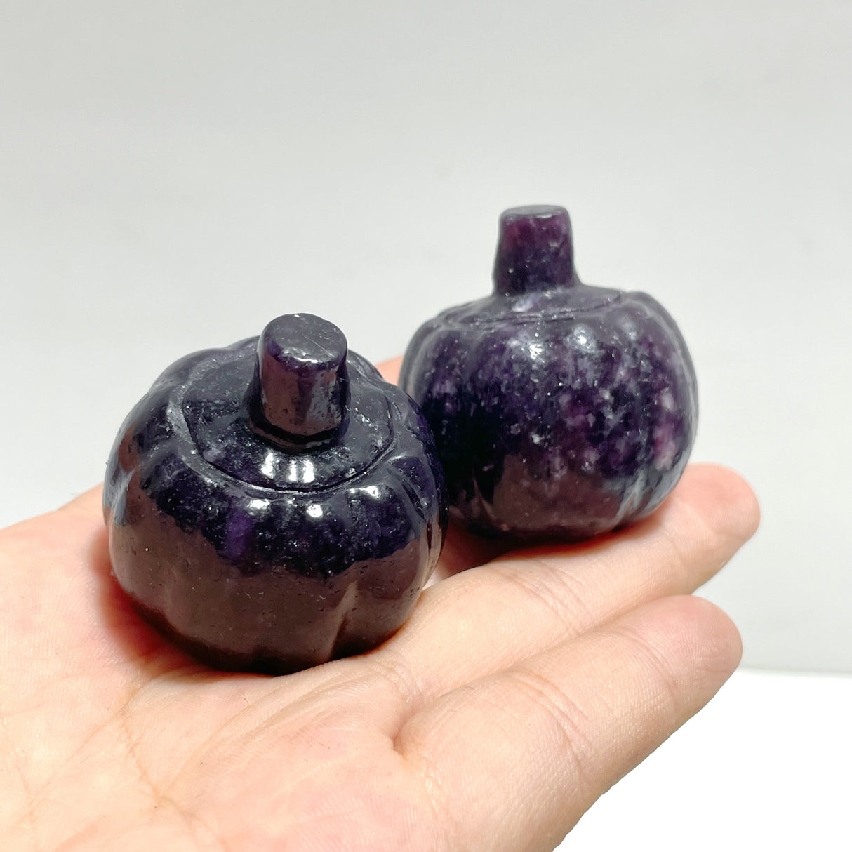 Deep Purple Lepidolite Pumpkin Carving Wholesale