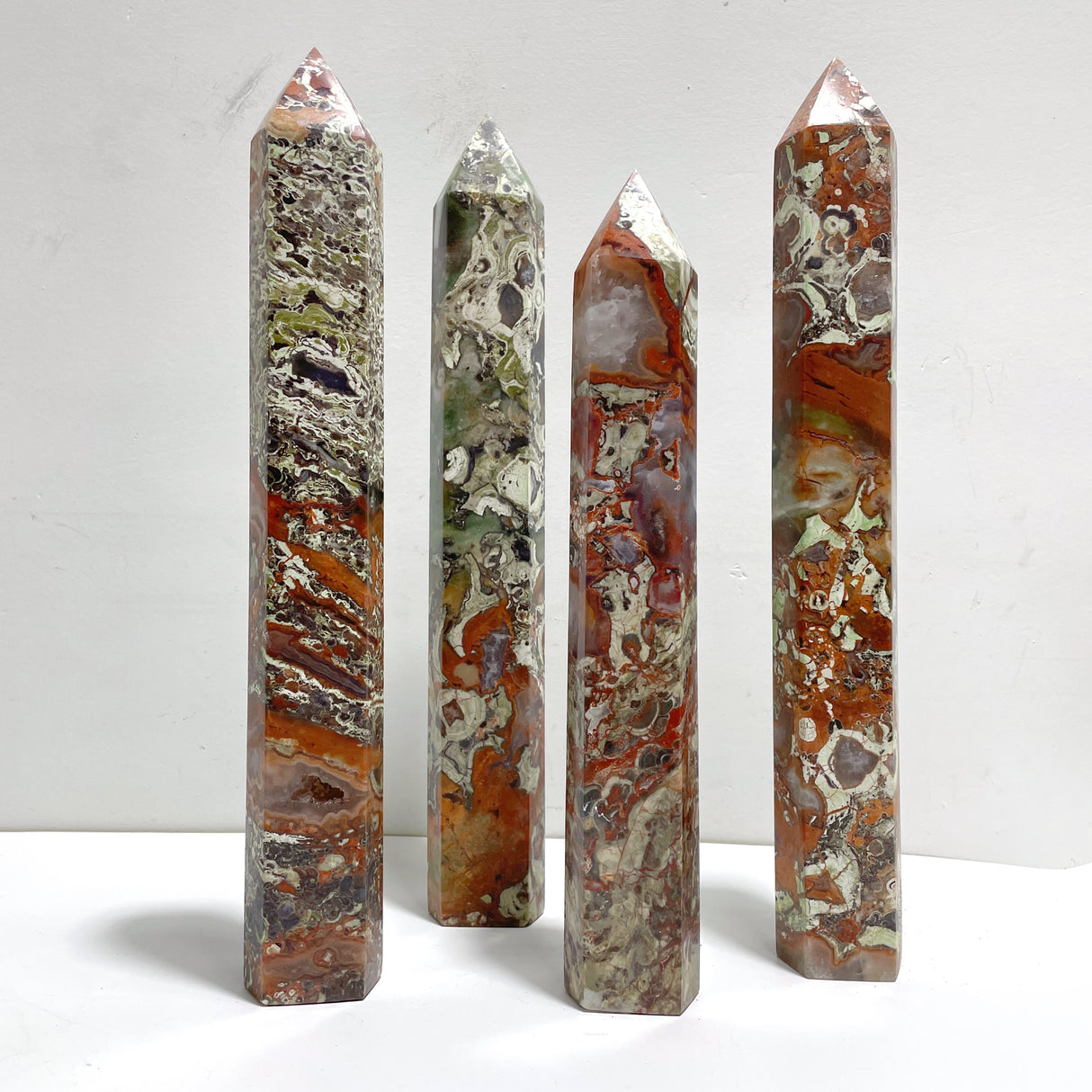 4 Pieces Tall China Agate Tower Point