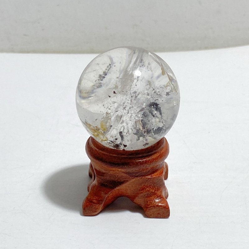 Enhydro Quartz Sphere Moving Bubble Black Quicksand -Wholesale Crystals