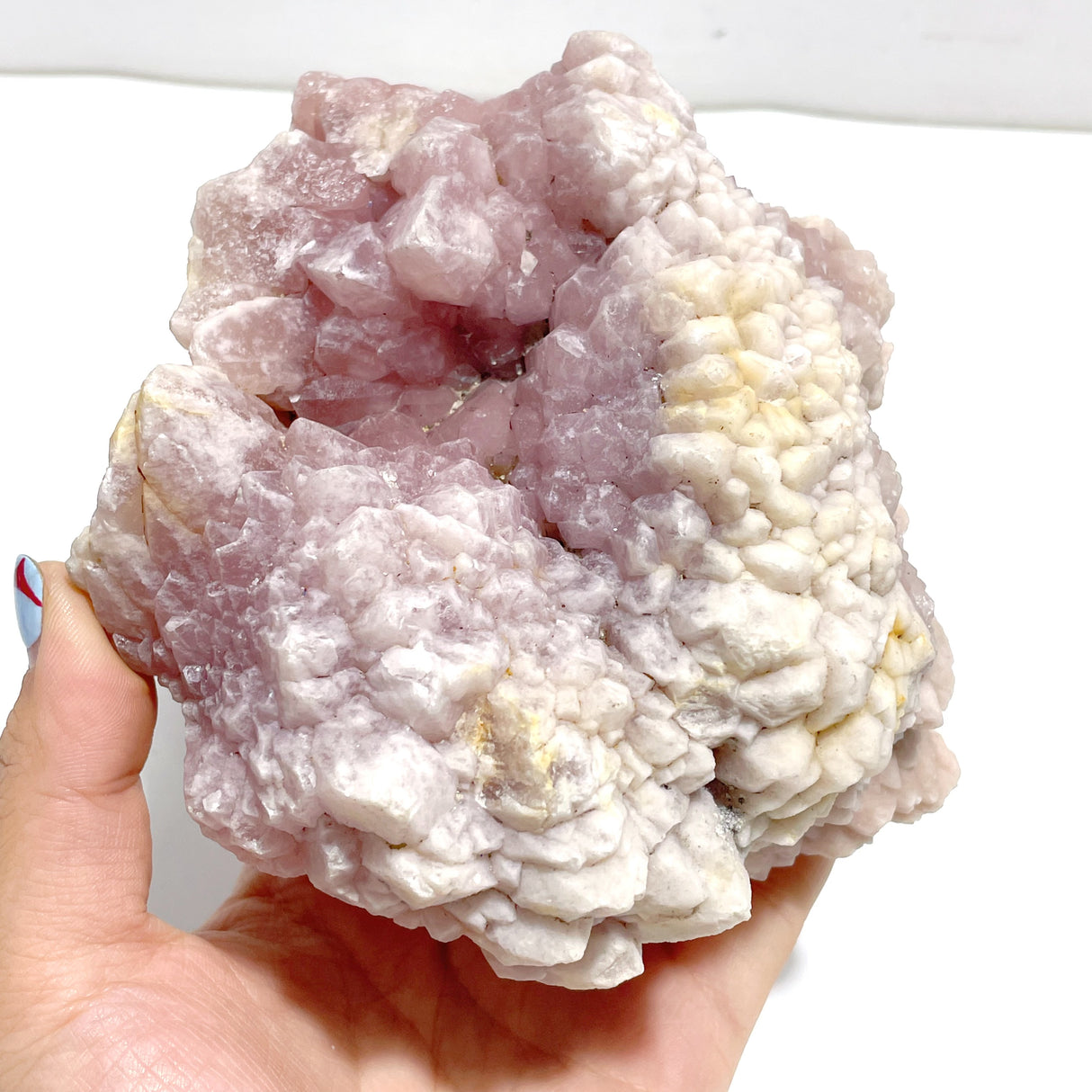 Unique Raw Pink Quartz With Stand Home Decor