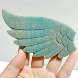 Amazonite Heart Wing Carving With Stand