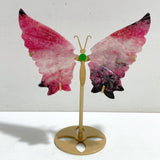 Rhodonite Mixed Quartz Butterfly Wing With Stand Wholesale (No.1-6)