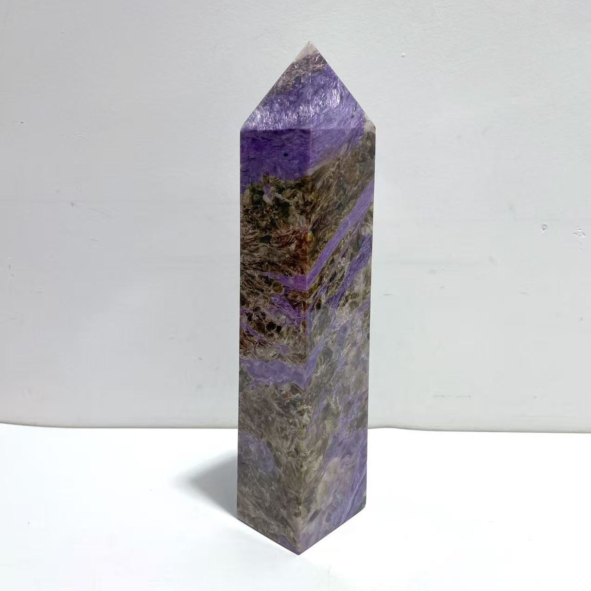Unique Large Charoite Four-sided Tower For Collection #A03