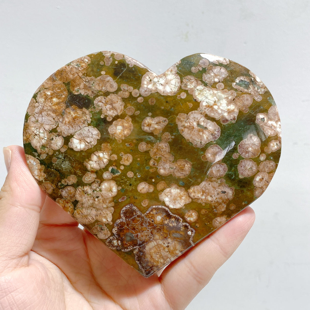12 Pieces Large Rainforest Jasper Heart #1
