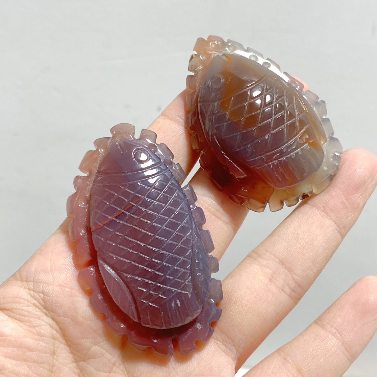 49 Pieces Africa Red Agate Sea Animals Carving