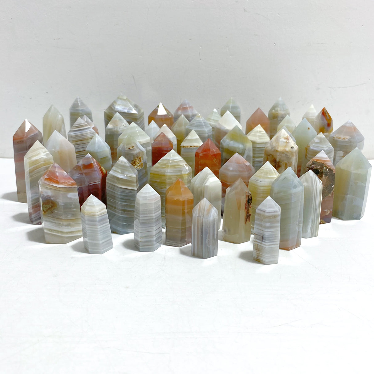 53 Pieces Stripe Agate Tower Points