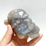 2 Pieces Sakura Flower Agate Christmas Hat Skull Carving