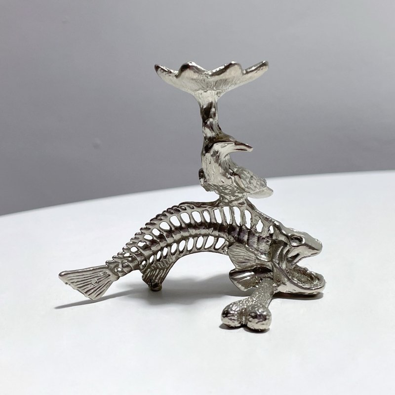 Fish Bones With Birds Crystal Sphere Stand Wholesale - Wholesale Crystals