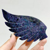 Fluorite Mixed Blue Apatite Heart Wing Carving With Stand -Wholesale Crystals