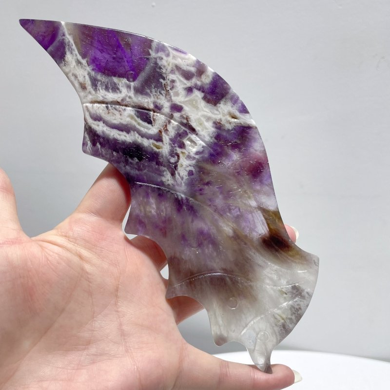 Flying Dragon Wing With Stand Chevron Amethyst - Wholesale Crystals