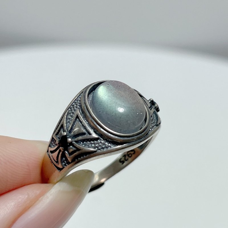 #G5 Silver Rings Wholesale Moonstone Amethyst Labradorite - Wholesale Crystals