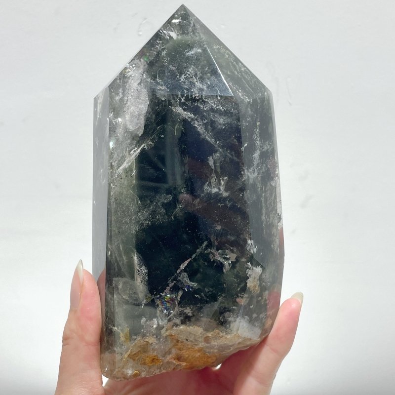 Garden Quartz Raw Bottom Point With Stand #4 - Wholesale Crystals