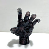 Garnet Mixed Astrophyllite Witchcore Demon Hand Carving - Wholesale Crystals