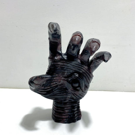 Garnet Mixed Astrophyllite Witchcore Demon Hand Carving - Wholesale Crystals