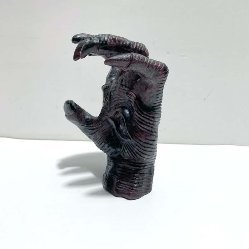 Garnet Mixed Astrophyllite Witchcore Demon Hand Carving - Wholesale Crystals