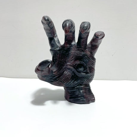Garnet Mixed Astrophyllite Witchcore Demon Hand Carving - Wholesale Crystals