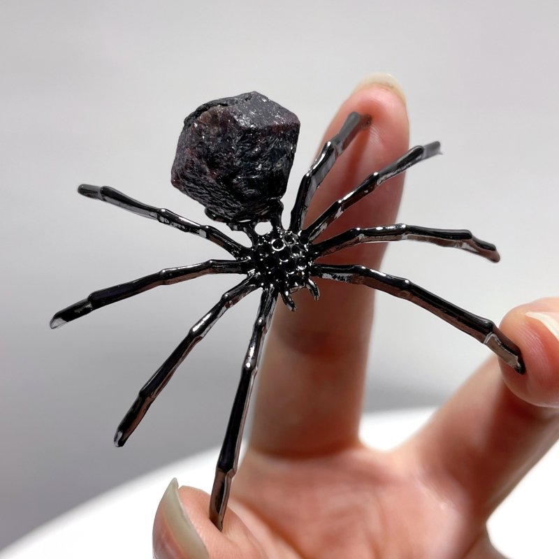 Garnet Raw Spider Ornament Handmade Alloy Spider Wholesale - Wholesale Crystals