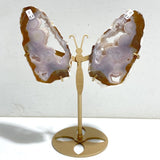 Geode Druzy Pink Amethyst Slab Butterfly Wing Carving With Stand #1 -Wholesale Crystals