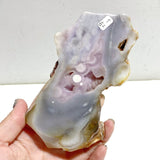 Geode Druzy Sakura Flower Agate Slab Butterfly Wing Carving With Stand -Wholesale Crystals