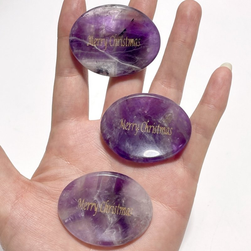 Gold Foil Lettering For Christmas Gift Worry Stone Wholesale - Wholesale Crystals