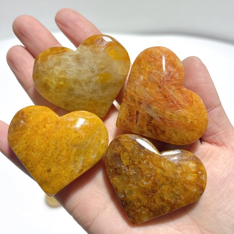 Golden Hematoid Quartz Fire Quartz Heart Shape Wholesale - Wholesale Crystals