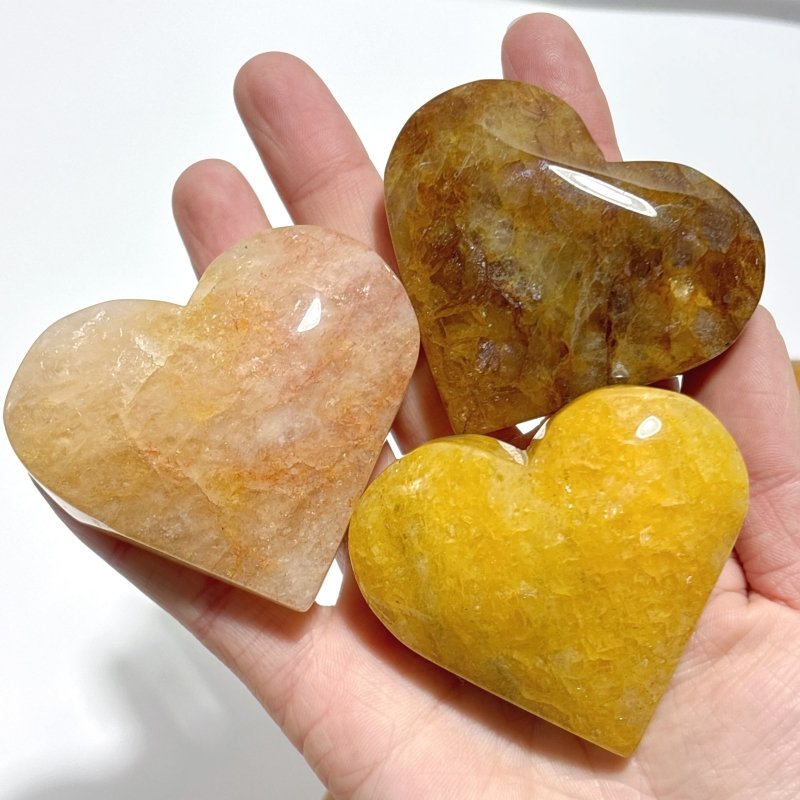 Golden Hematoid Quartz Fire Quartz Heart Shape Wholesale - Wholesale Crystals