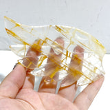 Golden Hematoid Quartz Fire Quartz Heart Wing Carving With Stand -Wholesale Crystals