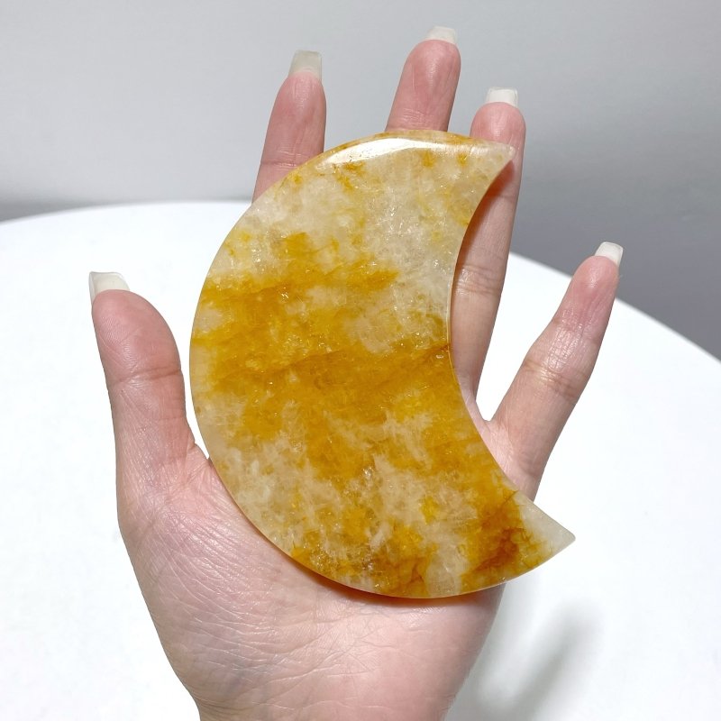 Golden Hematoid Quartz Moon Carving Fire Quartz Wholesale - Wholesale Crystals