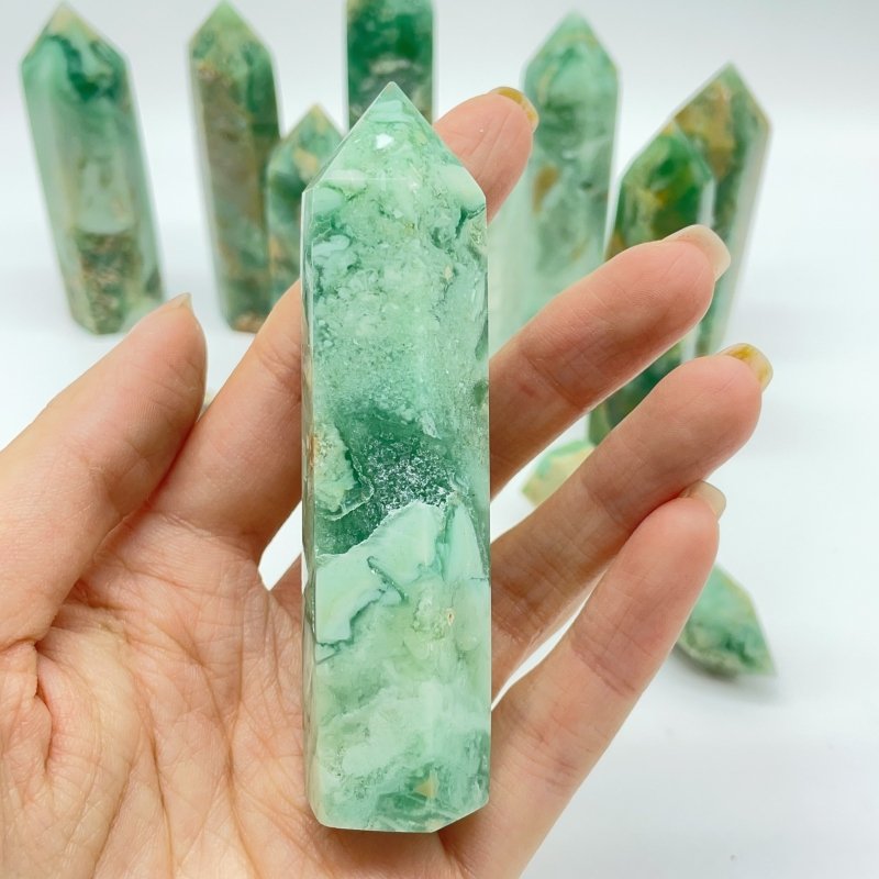 Green Agate Stone Tower Points Crystal Wholesale -Wholesale Crystals