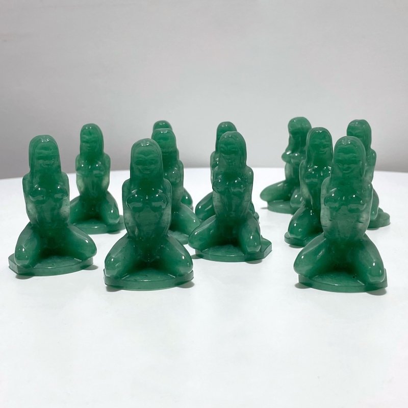 Green Aventurine Yoga Goddess Carving Wholesale - Wholesale Crystals