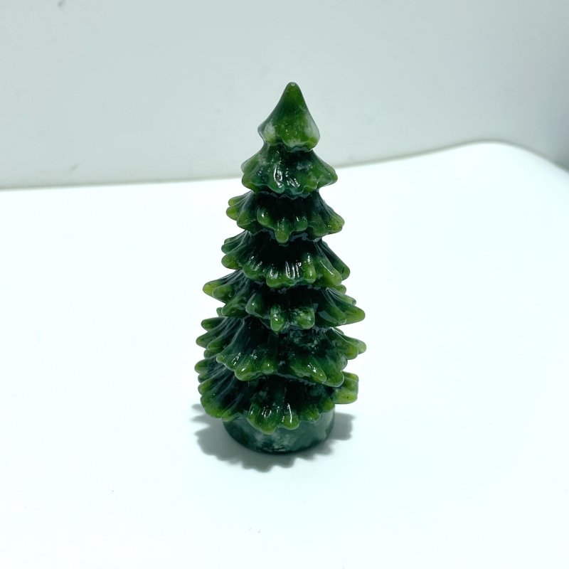 Green Jade Christmas Tree Carving Wholesale - Wholesale Crystals