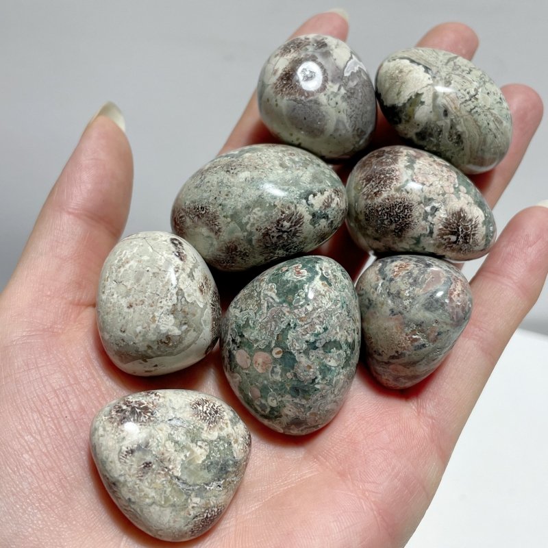 Green Sakura Flower Stone Tumbled Wholesale - Wholesale Crystals