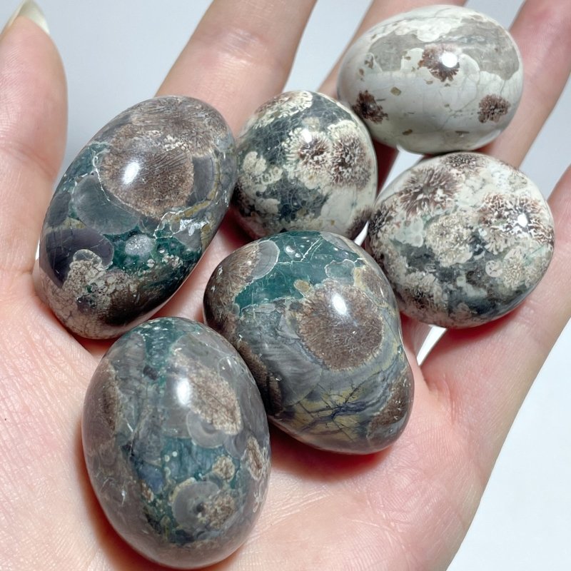 Green Sakura Flower Stone Tumbled Wholesale - Wholesale Crystals