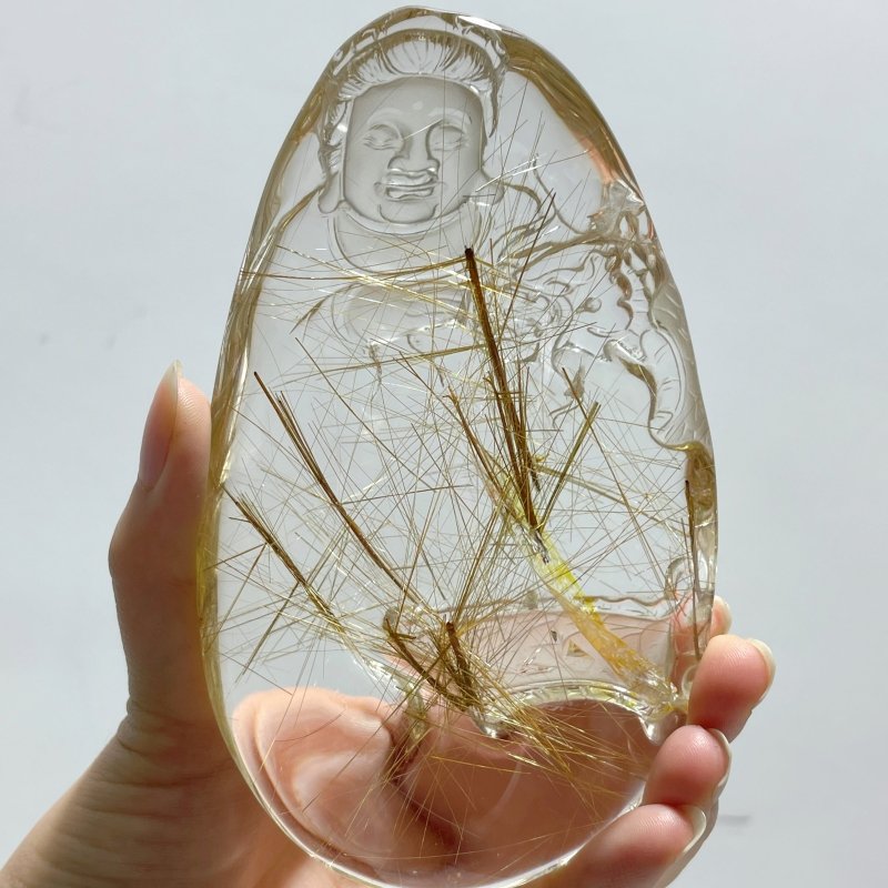 High Grade Quan Yin Rutile Crystal Carving - Wholesale Crystals