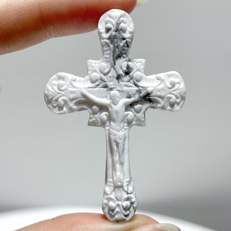 Howlite Crucifixion of Jesus Carving Wholesale - Wholesale Crystals