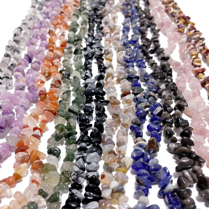 Irregular Crystal Chips Stone DIY Black Tourmaline Lepidolite Loose Beads #5 - Wholesale Crystals