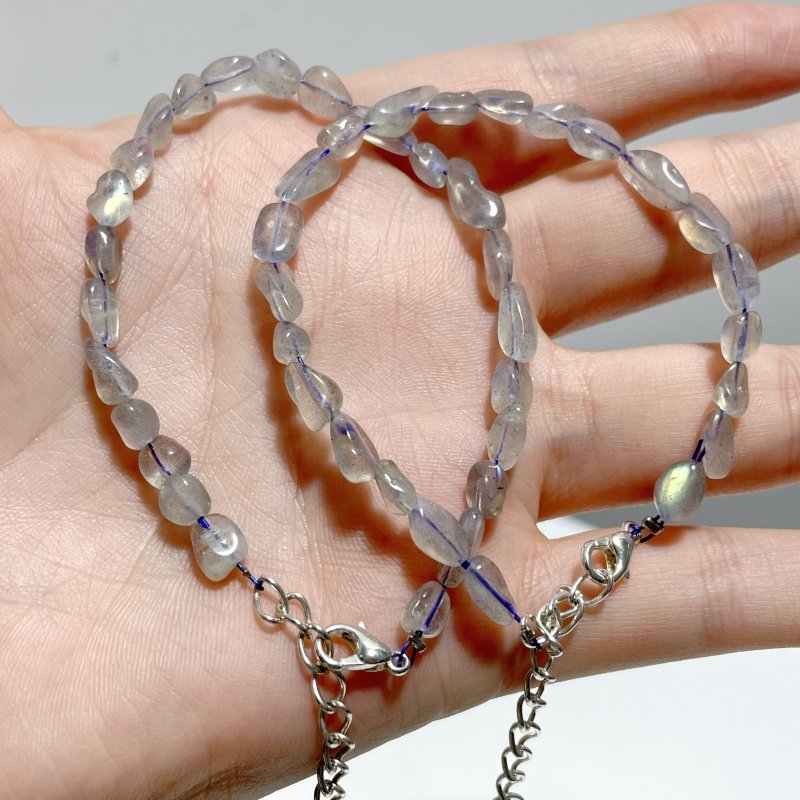 Labradorite Aquamarine Chips Bracelet 0.1 - 0.2in(3 - 5mm) Wholesale - Wholesale Crystals