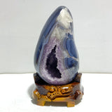 Large Amethyst Mixed Geode Agate Calcite Dinosaur Egg With Stand - Wholesale Crystals