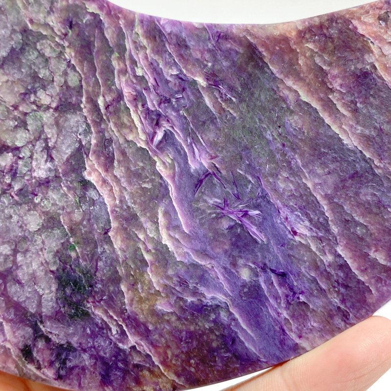 Large Charoite Moon Carving With Stand 11 -Wholesale Crystals