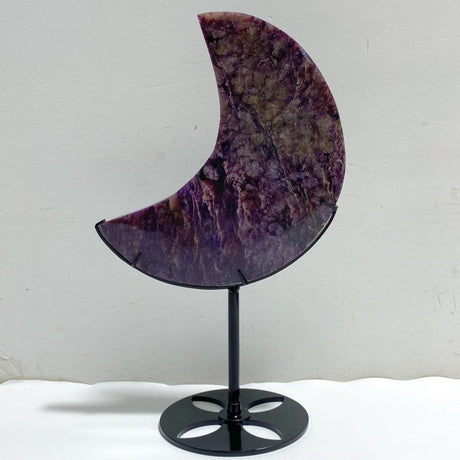 Large Charoite Moon Carving With Stand 11 -Wholesale Crystals