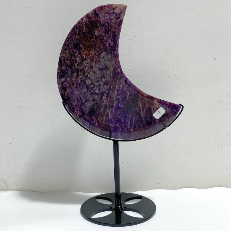 Large Charoite Moon Carving With Stand 11 -Wholesale Crystals