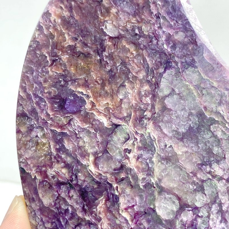 Large Charoite Moon Carving With Stand 11 -Wholesale Crystals